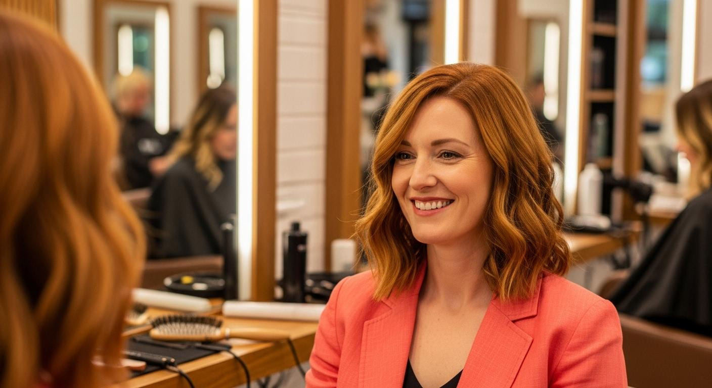 Cette nuance auburn doré illumine les cheveux ternes en 90 minutes pour 60€