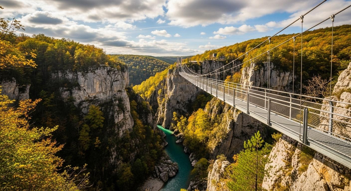 À 78 mètres de hauteur, cette passerelle de 268 m attire 120 000 visiteurs