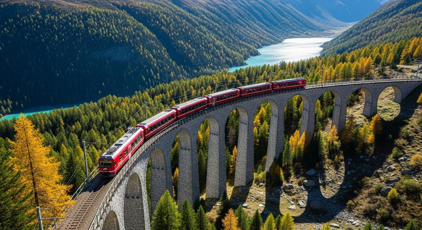 Ce train traverse 2 pays et 2253 m d'altitude en 4h pour 62€