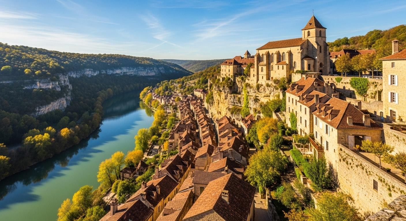 À 100 mètres au-dessus du Lot, ce village médiéval éclipse même Gordes