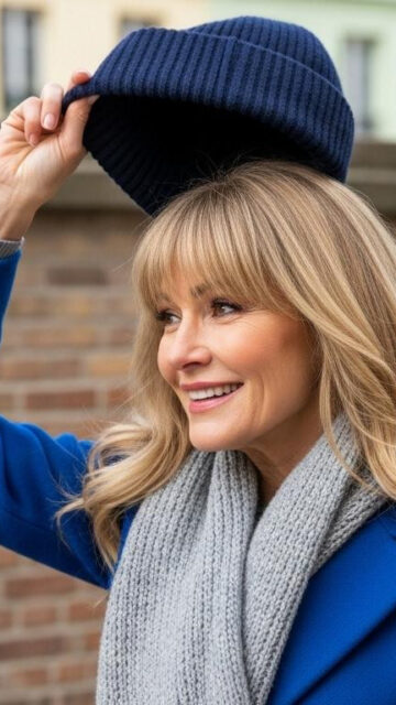 À 52 ans, cette frange bombshell résiste au bonnet et efface 5 ans
